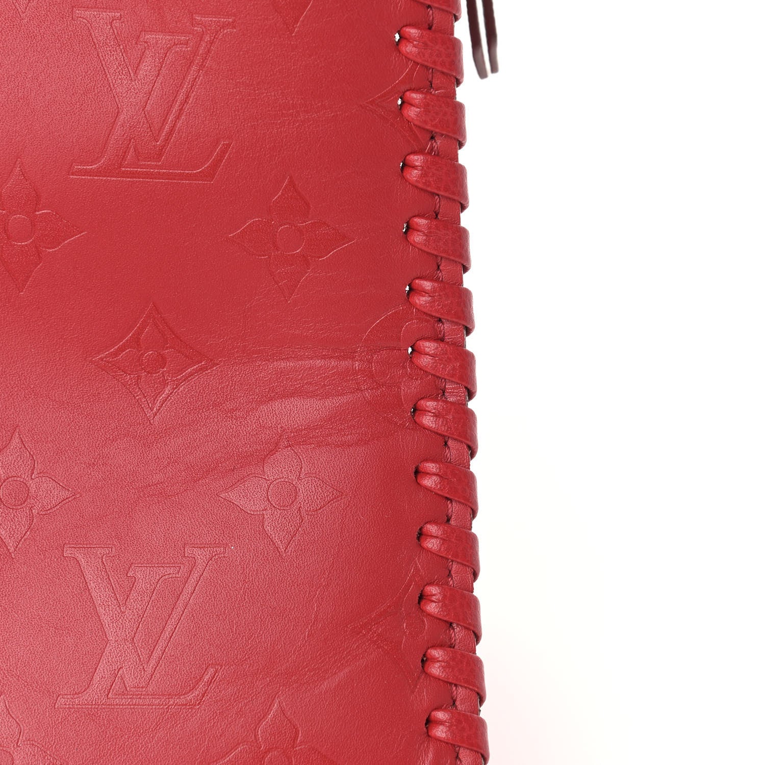Louis Vuitton Monogram Cuir Plume Very Zipped Tote Rubis 9 of 13