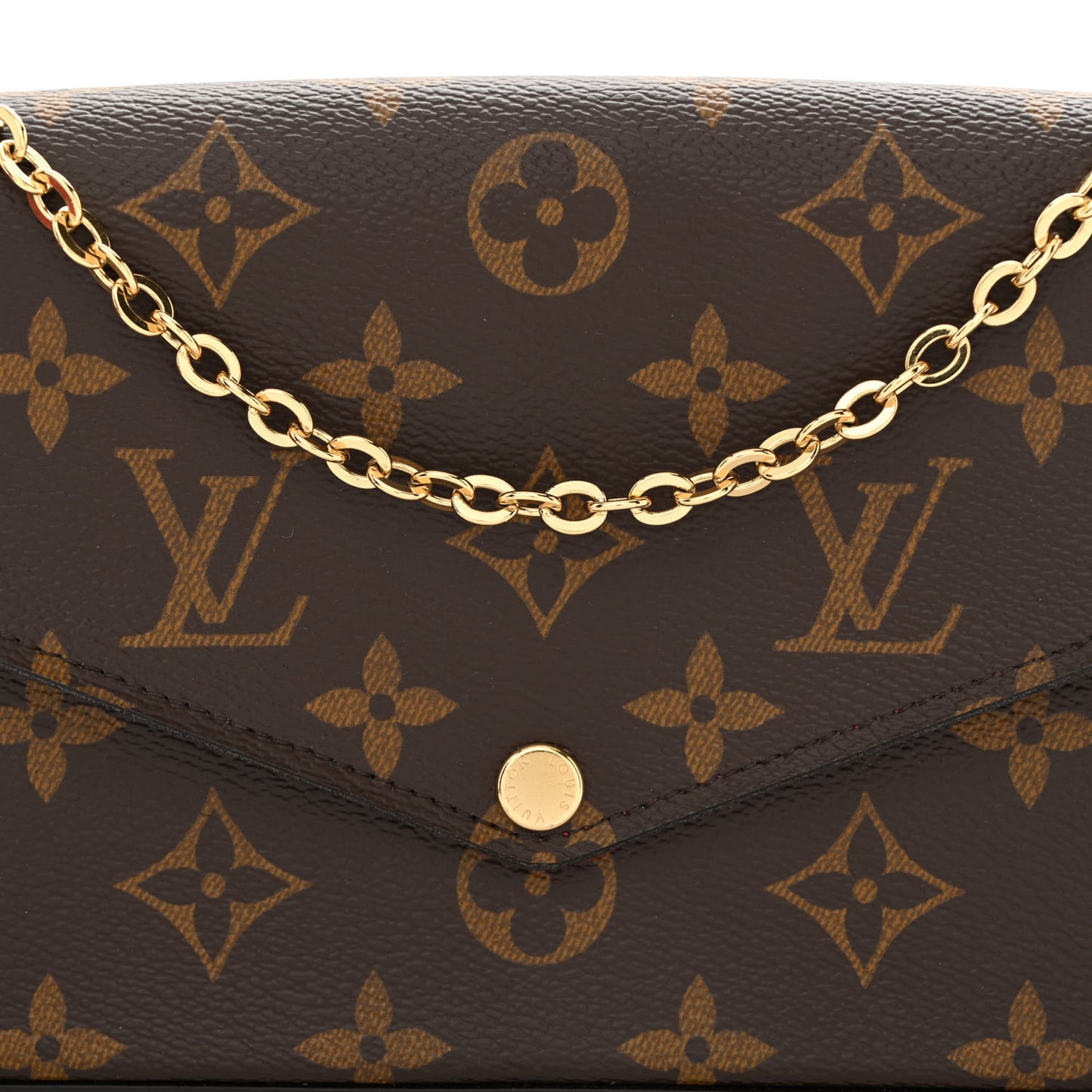Monogram Pochette Felicie Chain Wallet Fuchsia