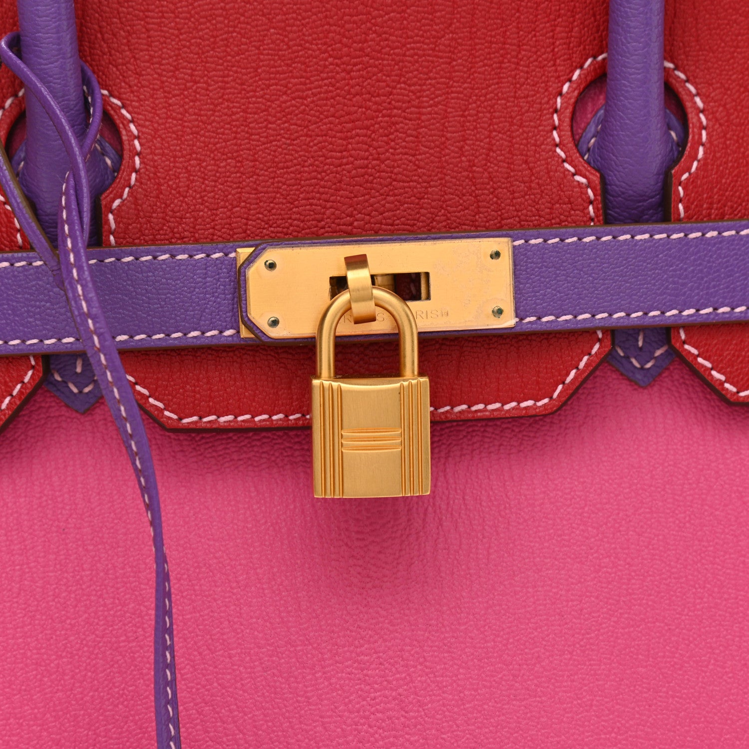 Hermes Chevre Mysore Horseshoe Birkin 30 Rose Tyrien Rouge Garance Parme 8 of 10