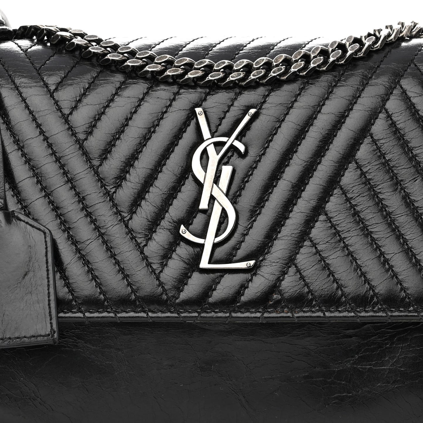 Lambskin Mixed Quilted Medium Monogram Sunset Black