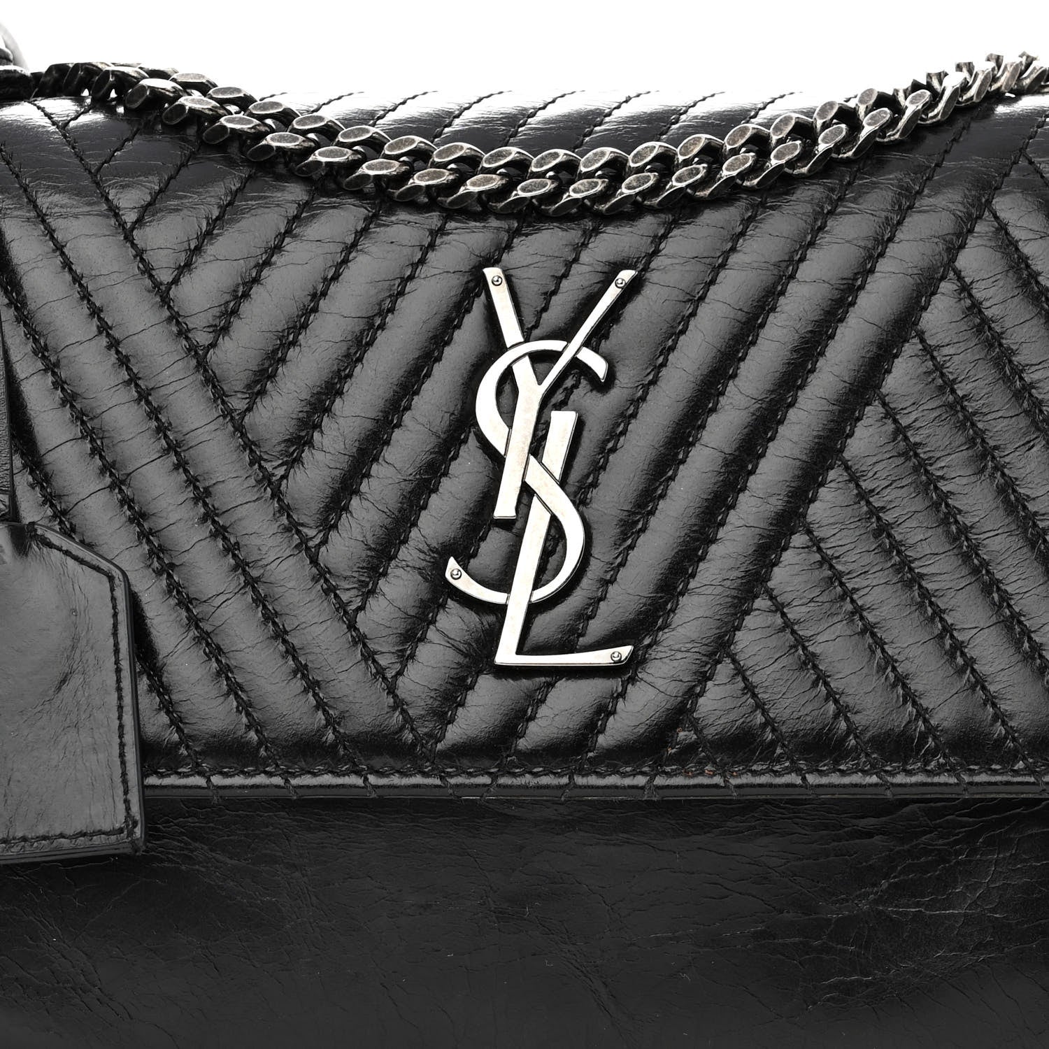 Saint Laurent Lambskin Mixed Quilted Medium Monogram Sunset Black 7 of 10