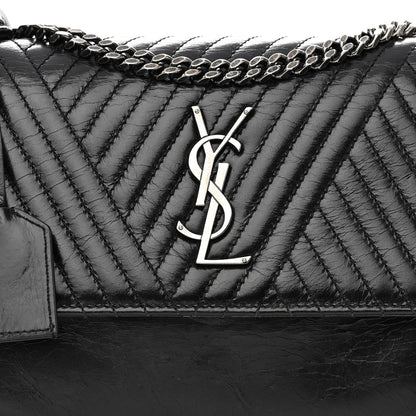 Saint Laurent Lambskin Mixed Quilted Medium Monogram Sunset Black 7 of 10