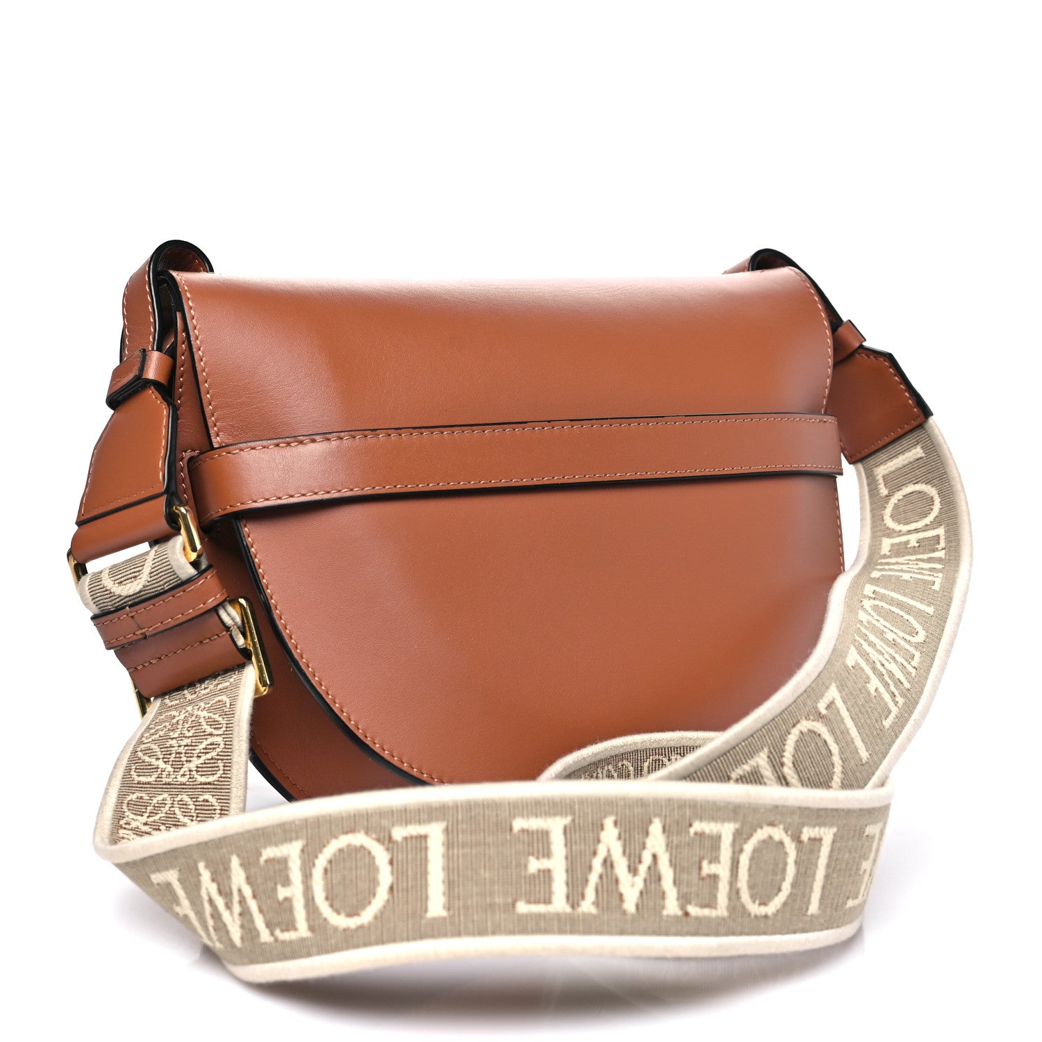 Loewe Calfskin Jacquard Small Gate Dual Bag Tan 3 of 12