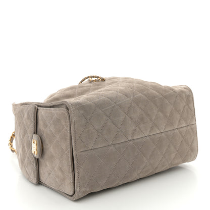 Chanel Suede Quilted Medium Chanel 25 Handbag Grey 5 of 11