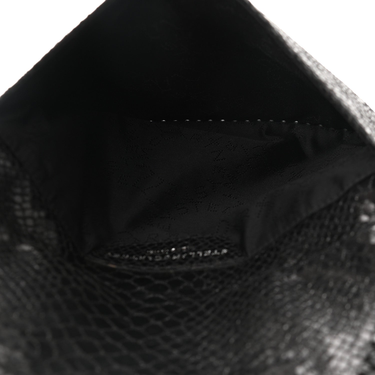 Stella McCartney Snakeskin Effect Tiny Falabella Fold Over Tote Black 7 of 9