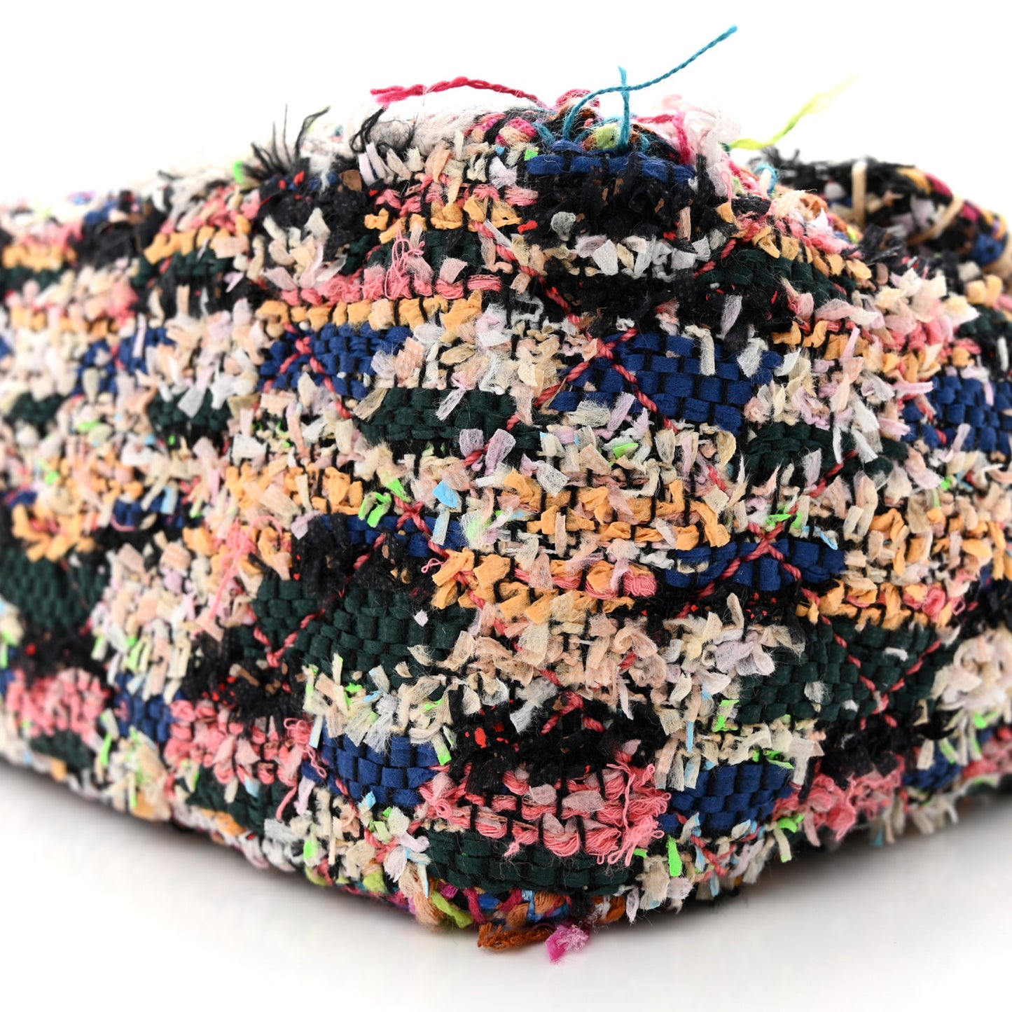 Tweed Pompom Paris Dubai Jumbo Flap Bag Multicolor