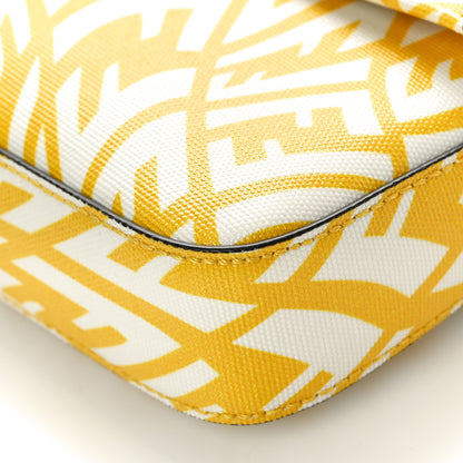 Fendi X SARAH COLEMAN Glazed Canvas Vitello King FF Vertigo Baguette 1997 Mimosa White 10 of 10