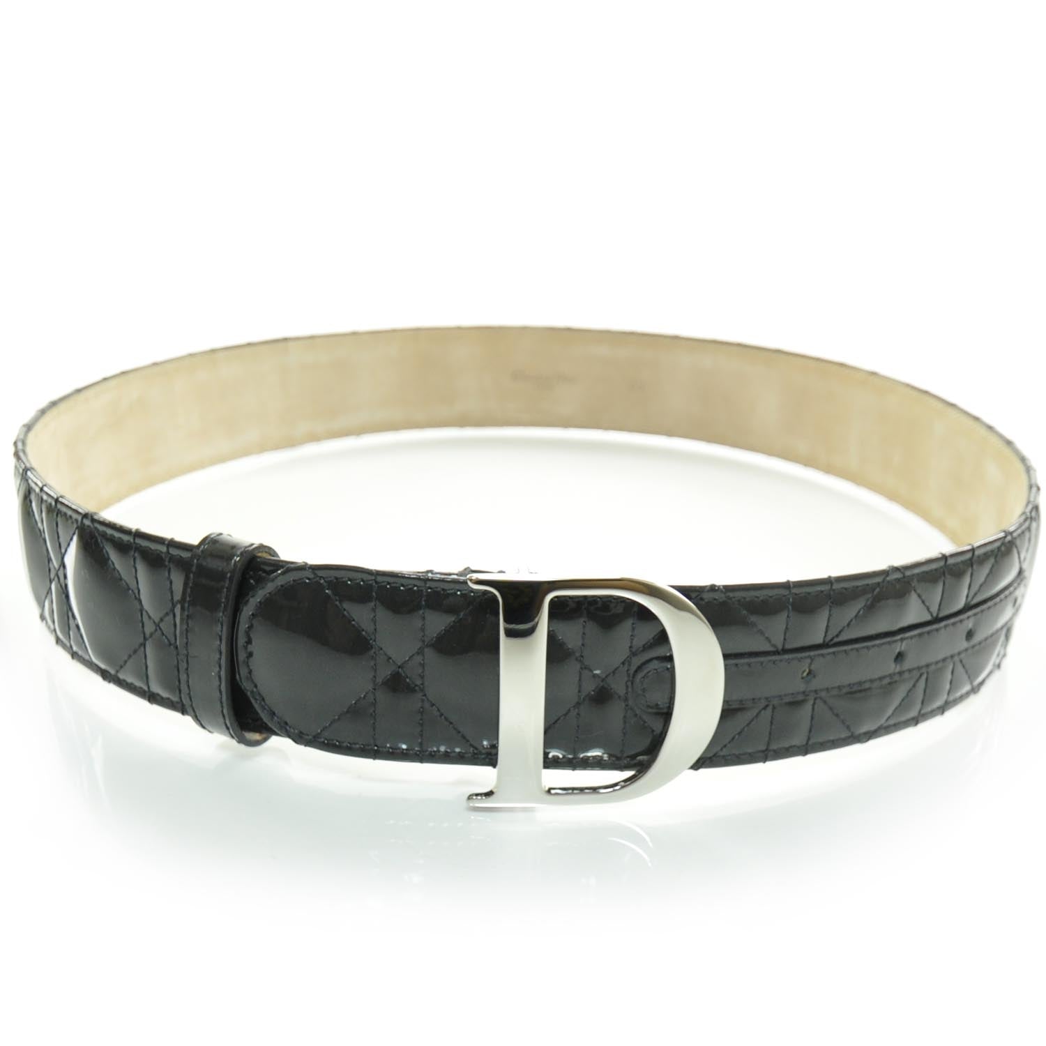 Christian Dior Patent Cannage Belt 85 Black 1 of 6