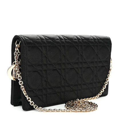 Christian Dior Satin Cannage Lady Dior Convertible Clutch Black 3 of 10