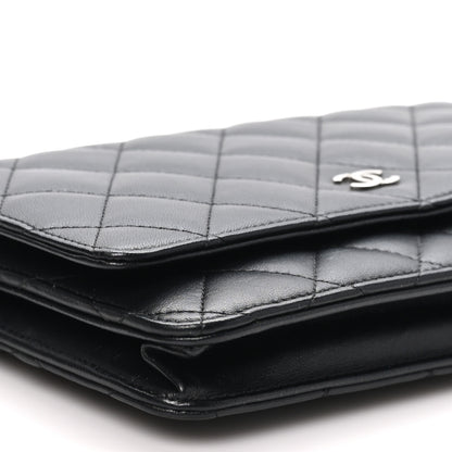 Chanel Lambskin Quilted Wallet On Chain WOC Black 9 of 11