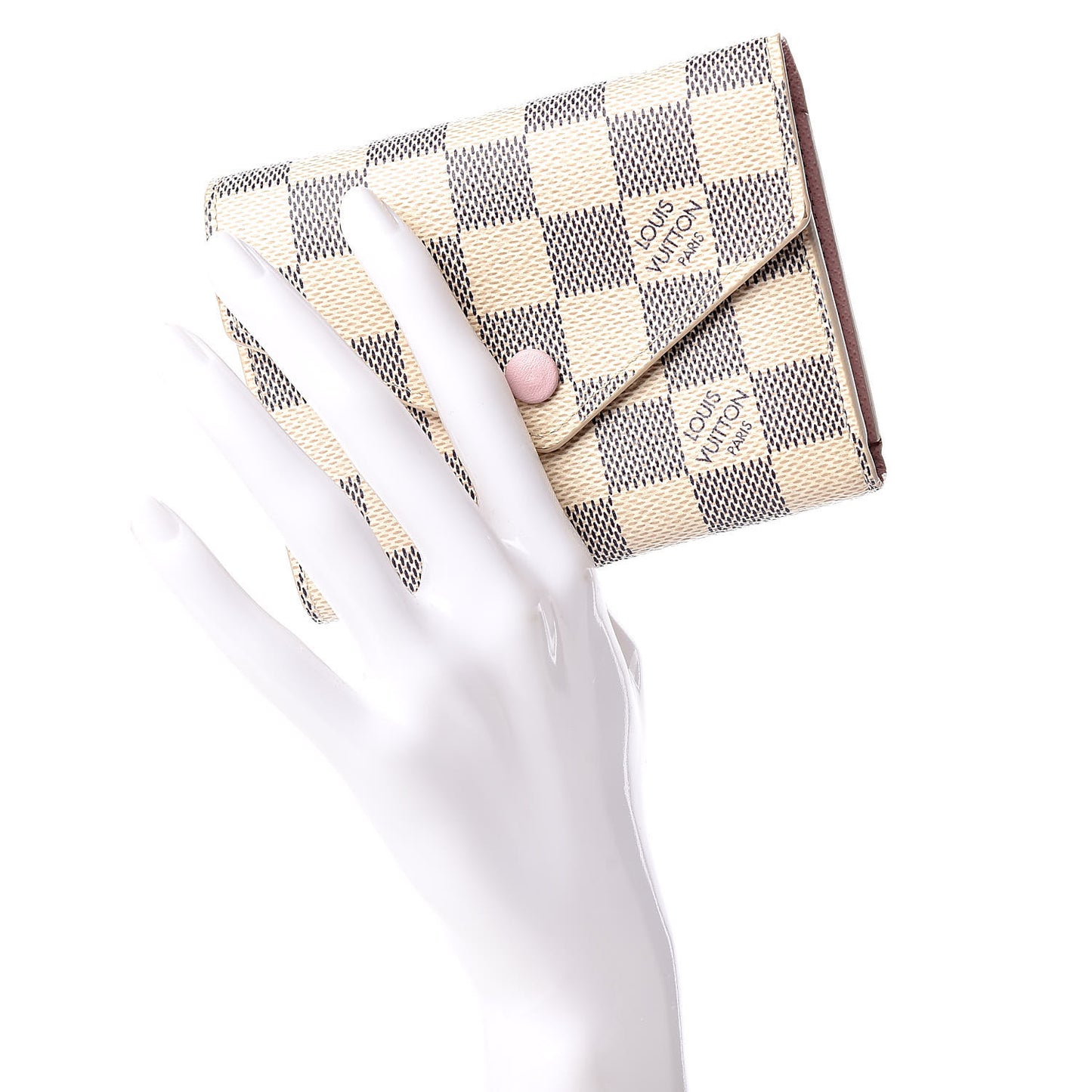 Damier Azur Victorine Wallet Rose Ballerine