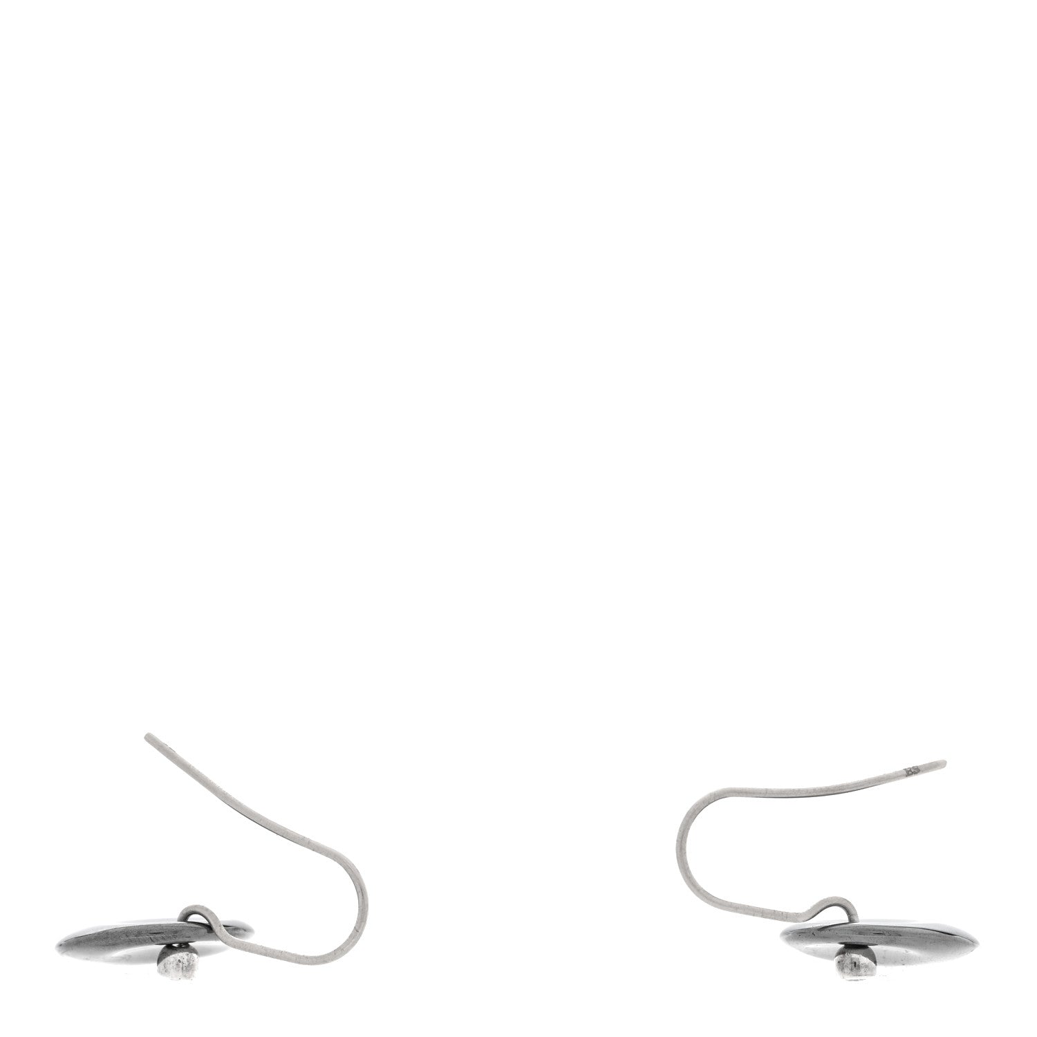 Tiffany Sterling Silver Diamond Hematite Round Drop Earrings 3 of 4