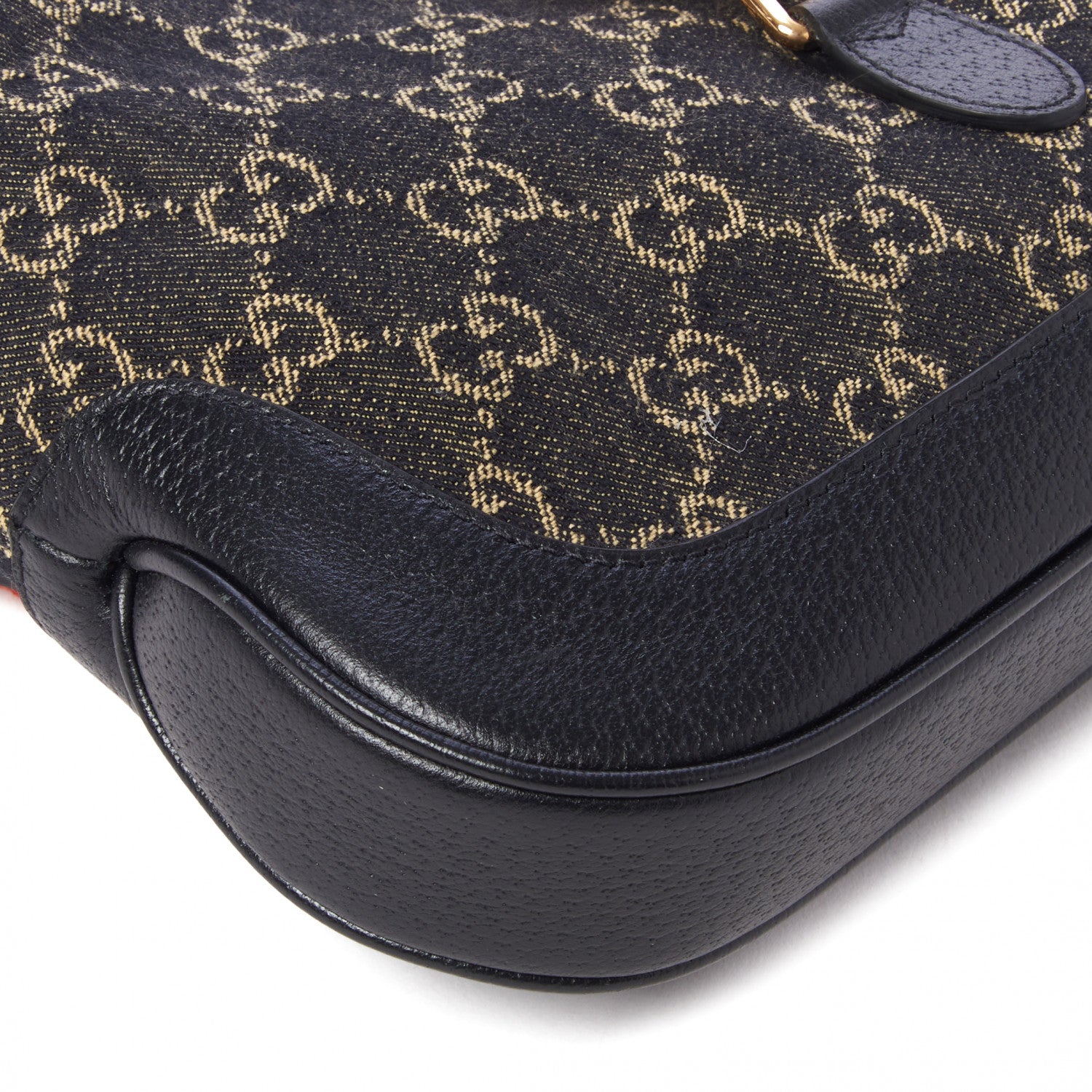 Gucci Jacquard Denim GG Monogram Small Jackie 1961 Hobo Black Ivory 5 of 8