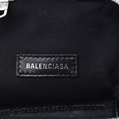 Balenciaga Metallic Textured Calfskin Logo Cloud Coin Purse With Strap Silver 5 of 9