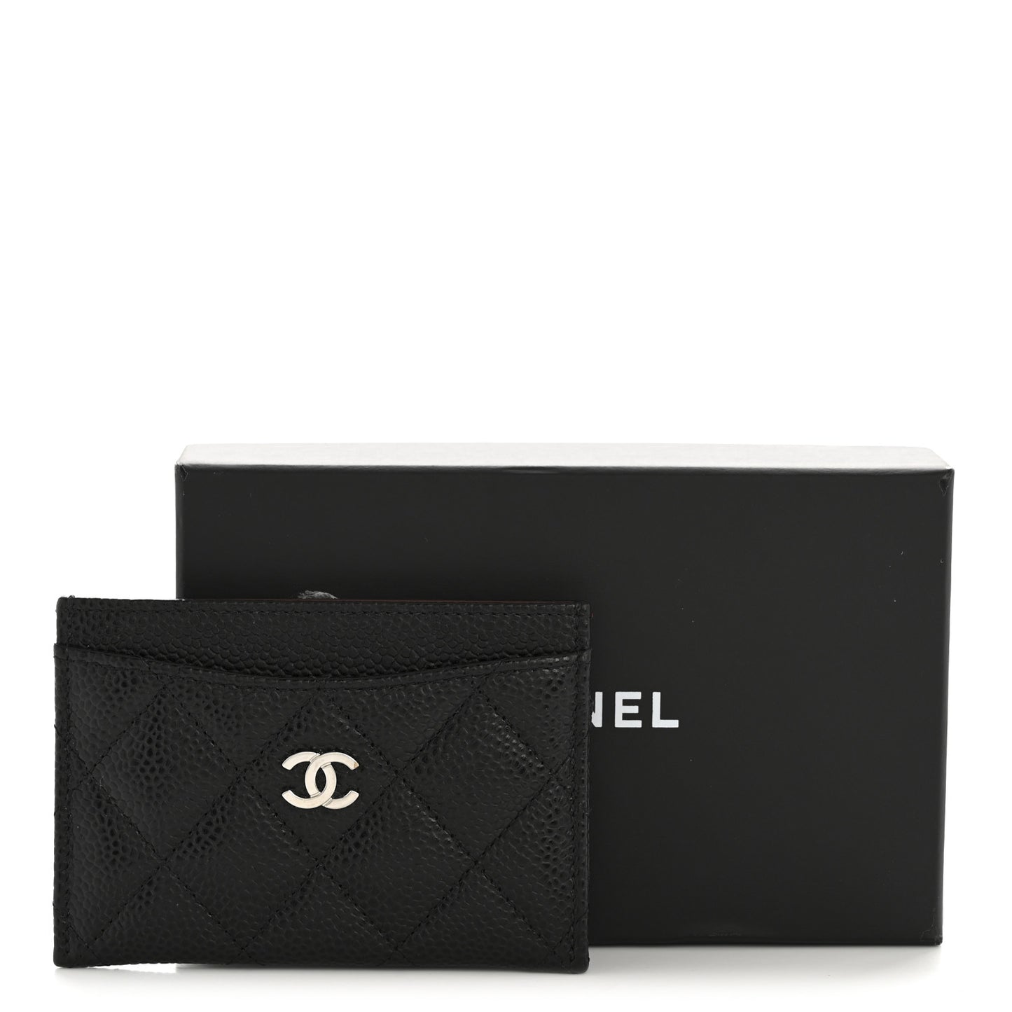 Caviar Quilted Card Holder Black