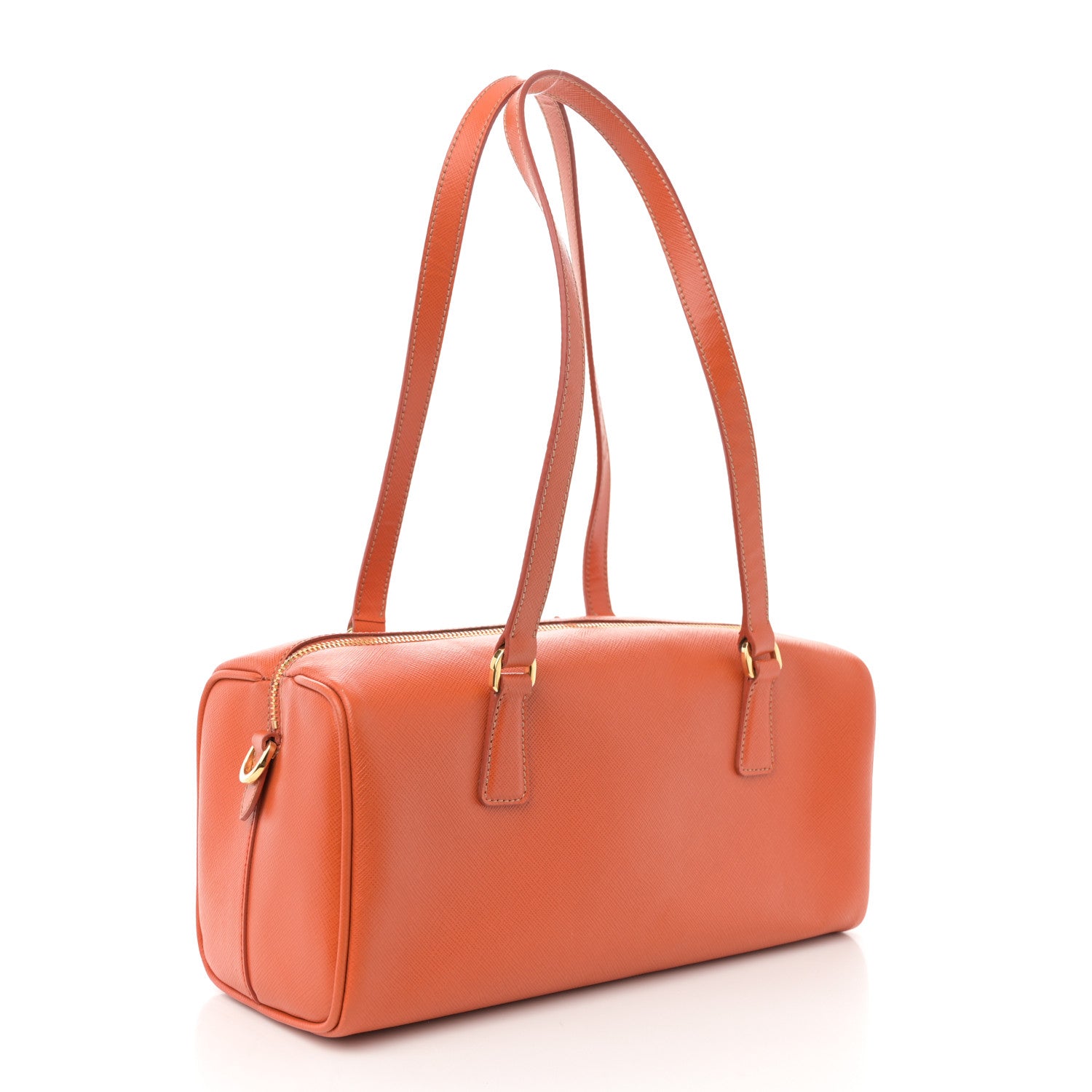 Prada Saffiano Lux Bauletto Papaya 3 of 11