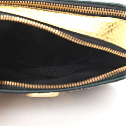 Marc Jacobs Saffiano Sequin Camouflage Stud Snapshot Camera Bag Green Gold 6 of 11