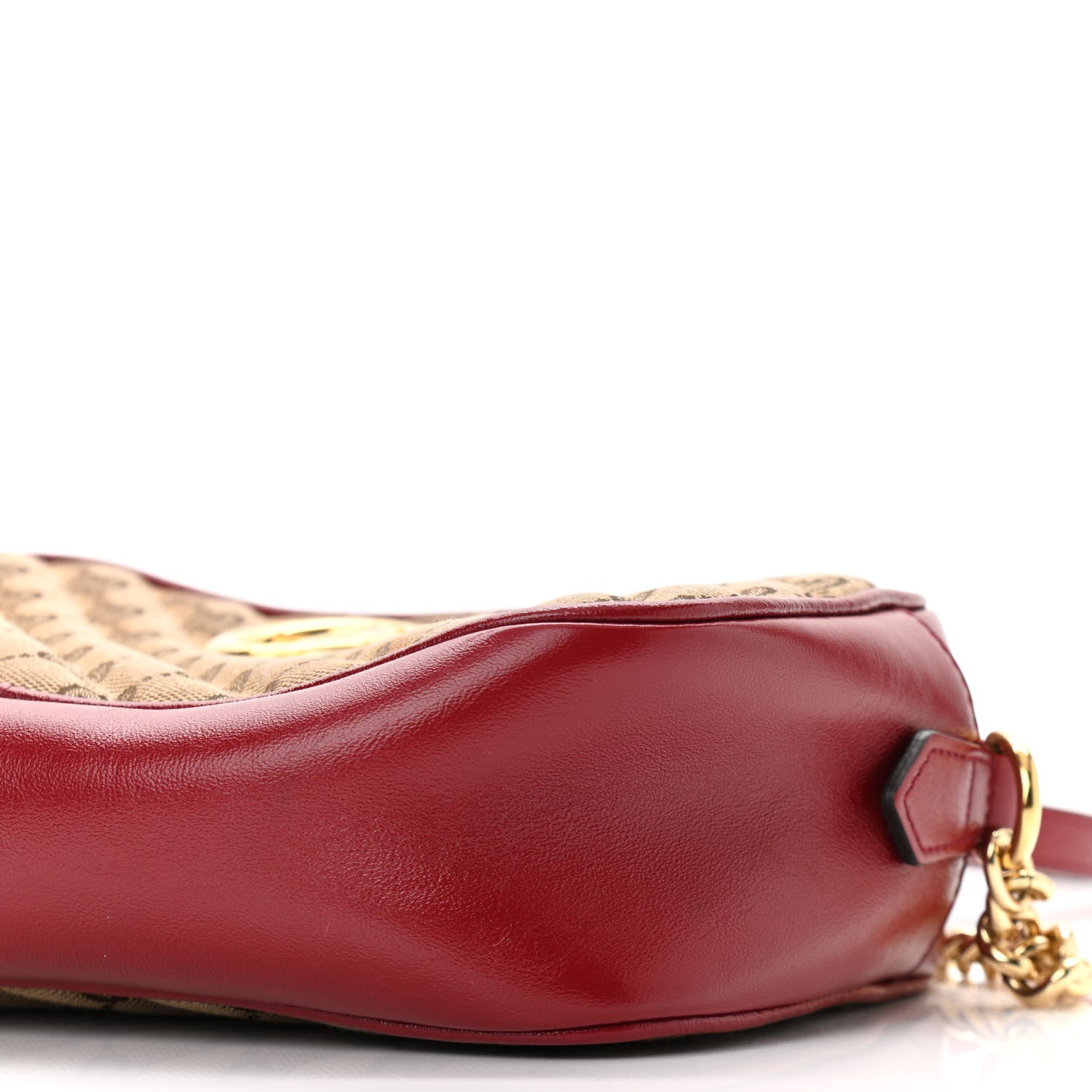 Gucci Monogram Azalea Calfskin Matelasse Diagonal Small GG Marmont Chain Shoulder Bag Beige Ebony New Cherry Red 10 of 11