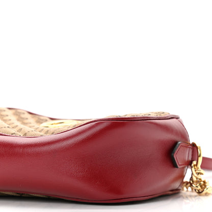 Gucci Monogram Azalea Calfskin Matelasse Diagonal Small GG Marmont Chain Shoulder Bag Beige Ebony New Cherry Red 10 of 11