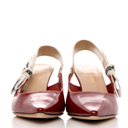 Christian Dior Patent Ribbon J'Adior Slingback 65mm Pumps 37 Scarlet 2 of 11