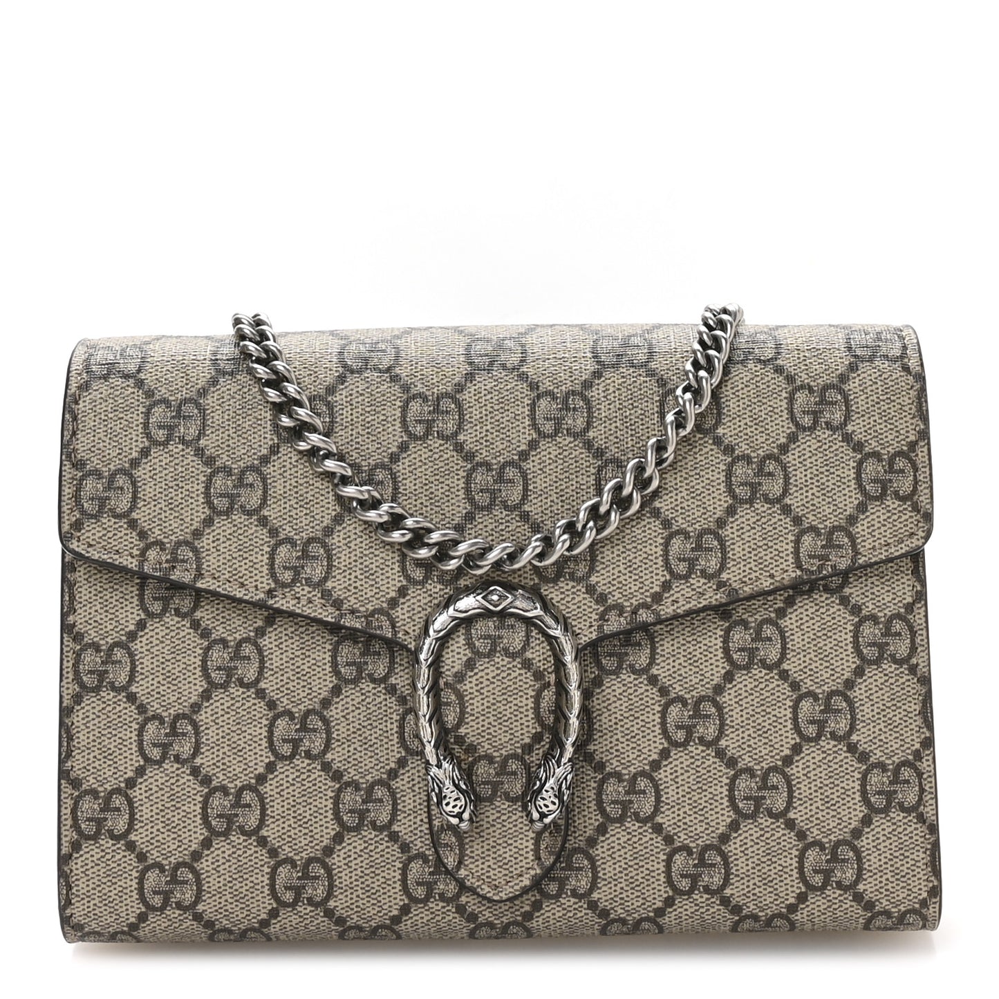 GG Supreme Monogram Mini Dionysus Chain Wallet Beige Taupe