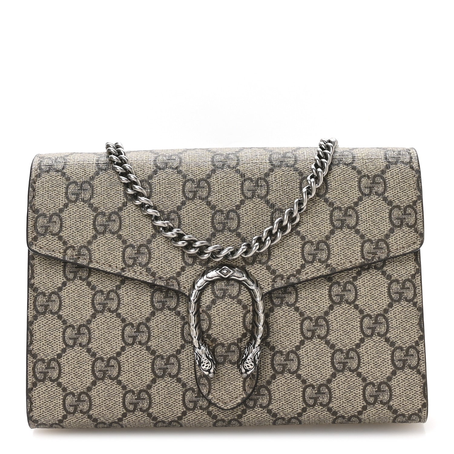 Gucci GG Supreme Monogram Mini Dionysus Chain Wallet Beige Taupe 1 of 11
