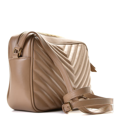 Saint Laurent Calfskin Matelasse Monogram Lou Camera Bag Dark Beige 2 of 9