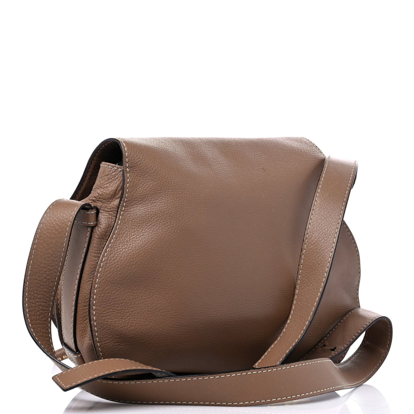 Calfskin Medium Marcie Round Crossbody Bag Nut