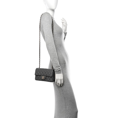 Chanel Lambskin Quilted Mini Rectangular Flap Dark Grey 2 of 11