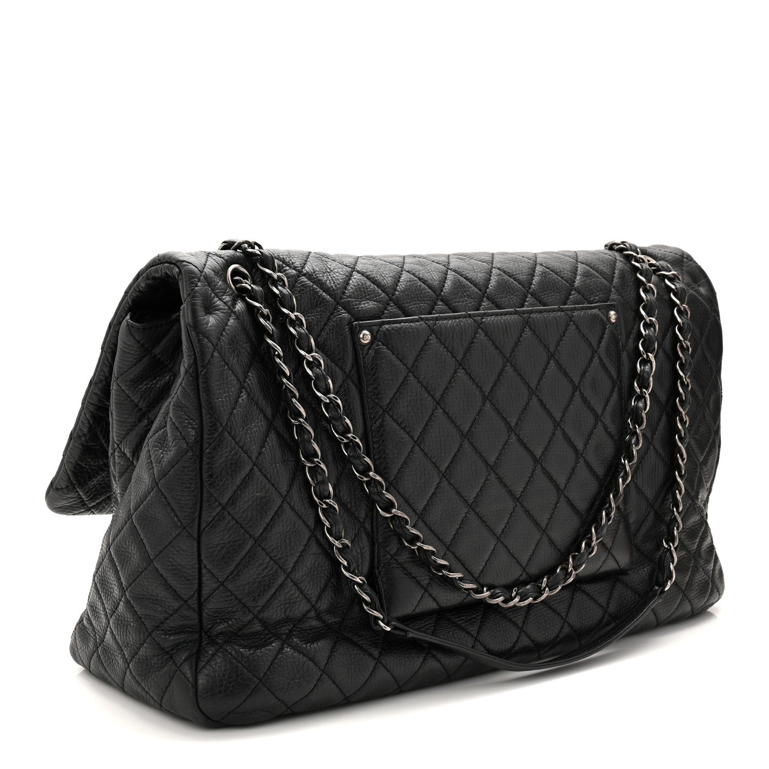 Chanel Calfskin Quilted XXL Travel Flap Bag Black 3 of 12