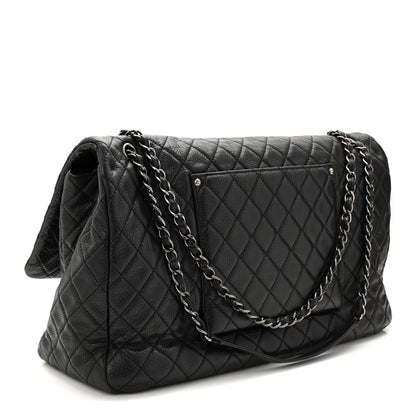 Chanel Calfskin Quilted XXL Travel Flap Bag Black 3 of 12