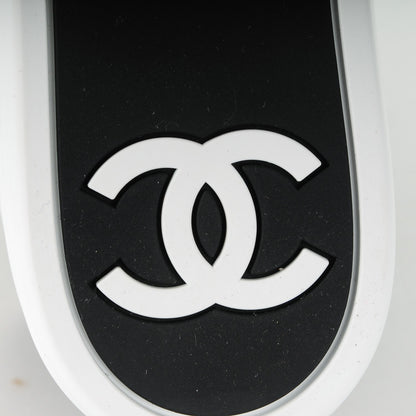 Chanel Calfskin CC Sneakers 38 Black White 7 of 8