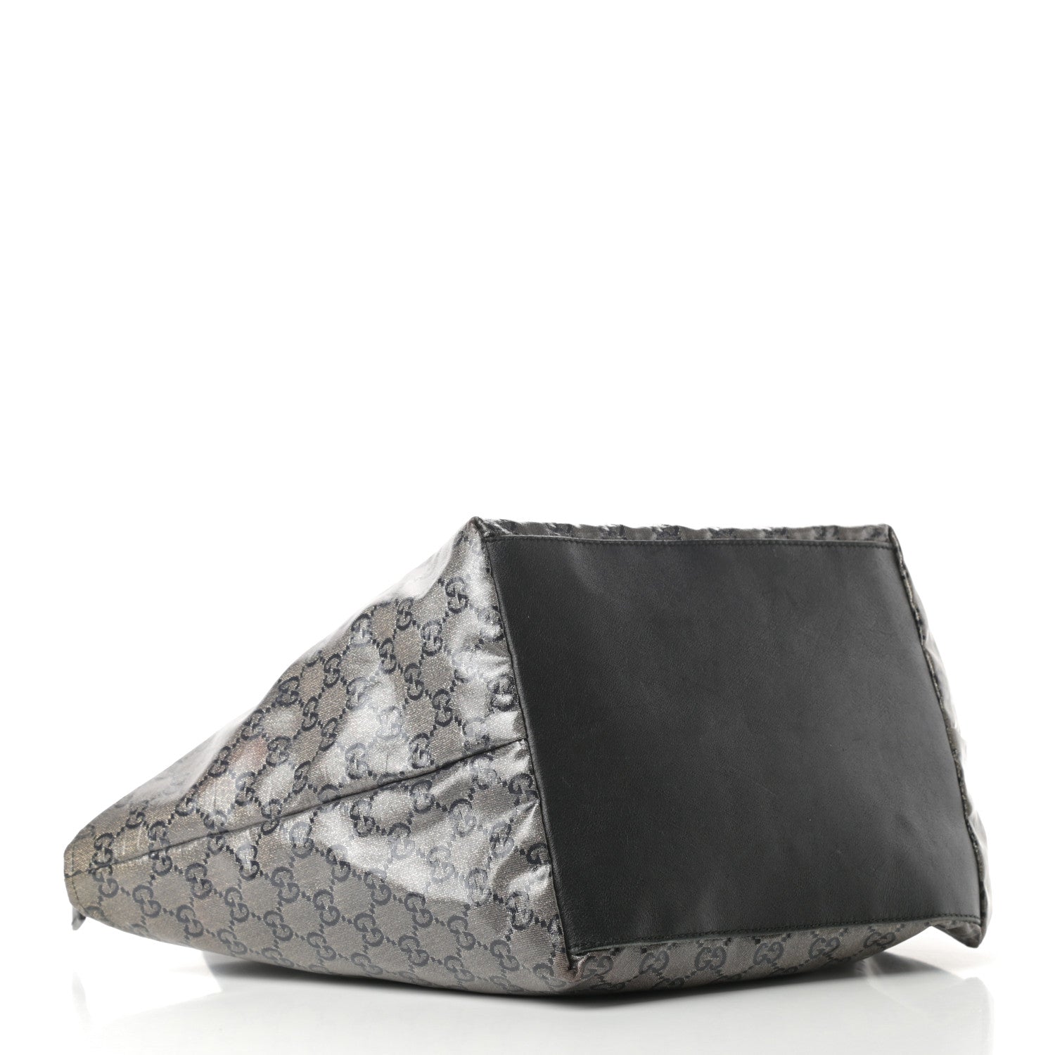 Gucci Crystal Monogram Medium Web Handle Bucket Tote Black 4 of 12