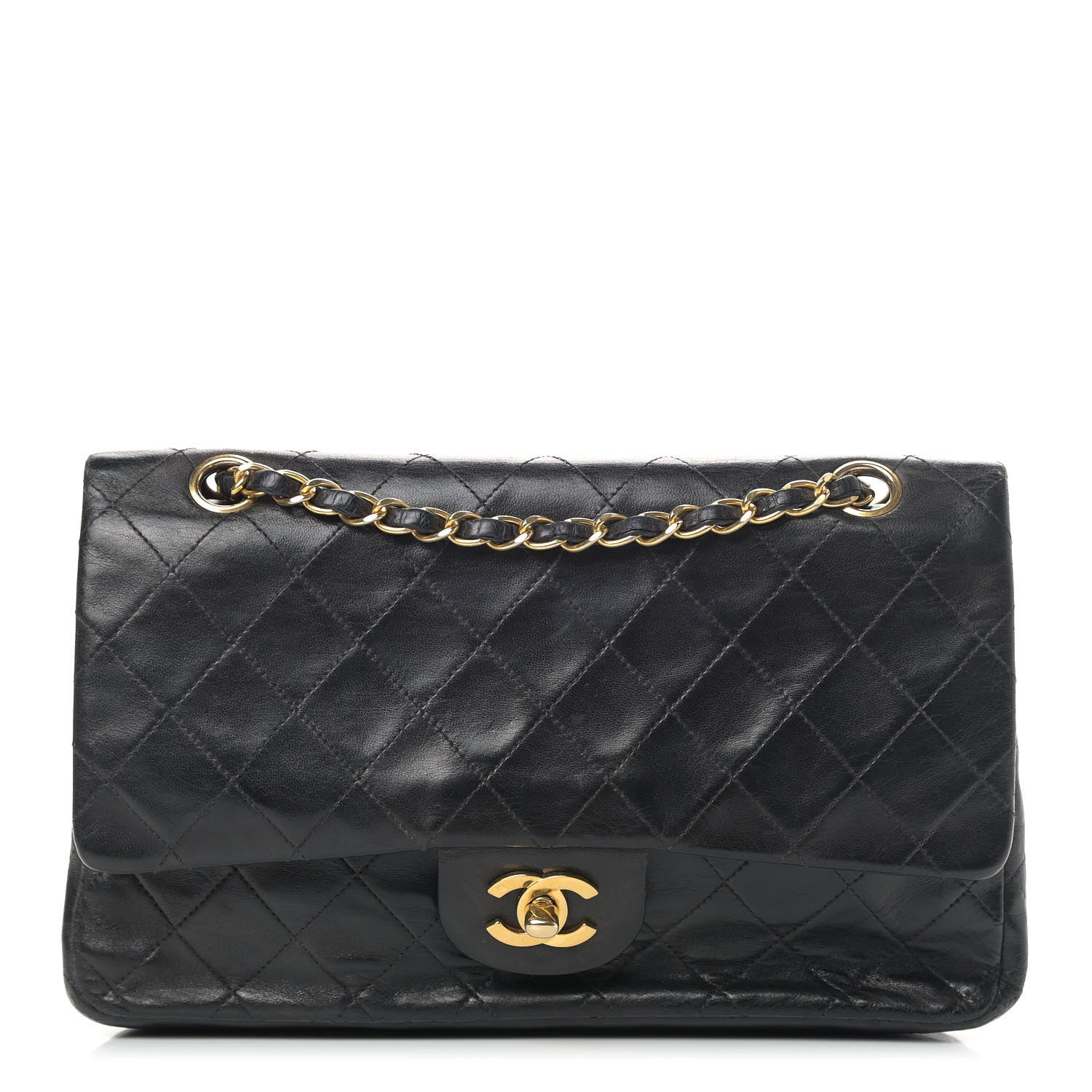 Chanel Lambskin Quilted Medium Double Flap Black 1 of 16