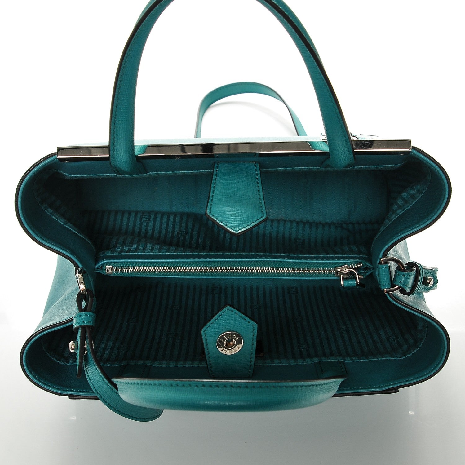Fendi Vitello Elite Flamingo Petite 2Jours Tote Lago 5 of 7