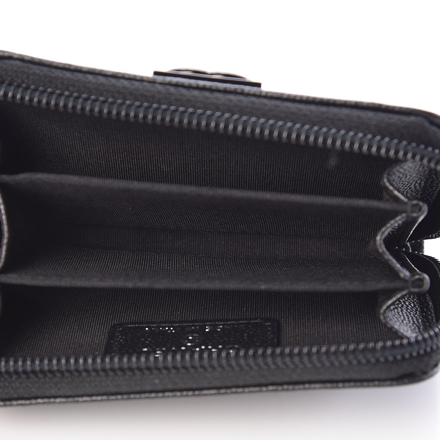 Caviar Quilted Boy Zip Around Coin Purse Wallet So Black