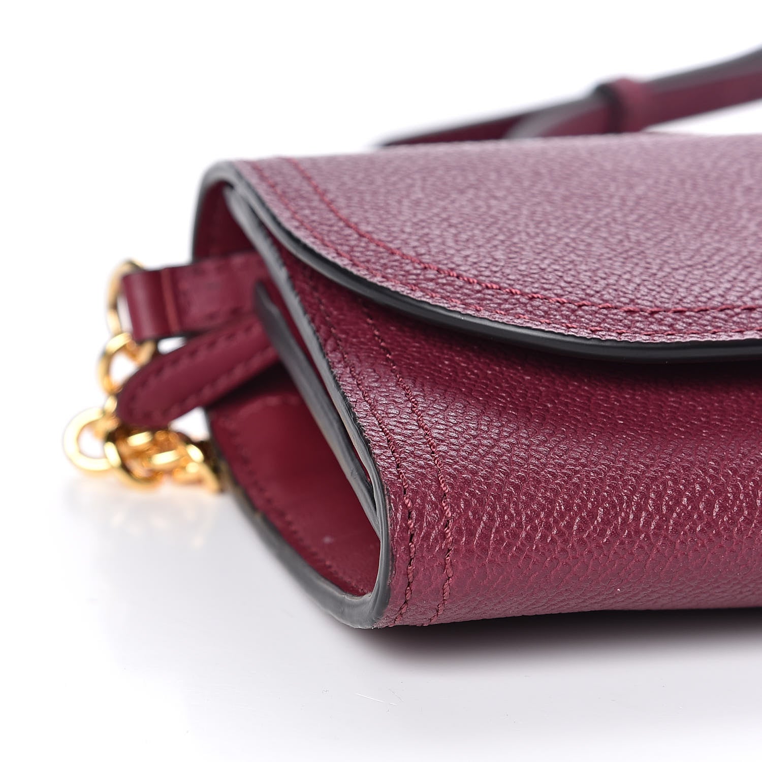 Burberry Grainy Calfskin Henley Wallet On Chain Burgundy 7 of 9