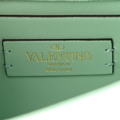 Valentino Garavani Crystal Suede Small Roman Stud Shoulder Bag Green 6 of 13