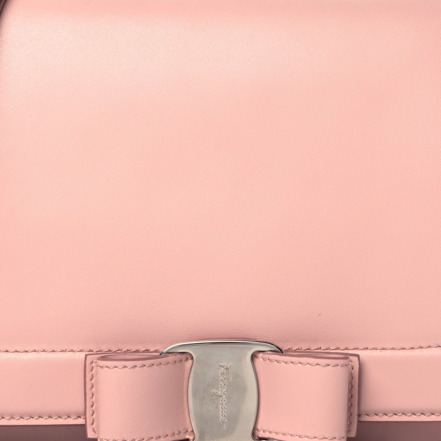 Salvatore Ferragamo Smooth Calfskin Vara Bow Chain Flap Crossbody Bon Bon 8 of 10