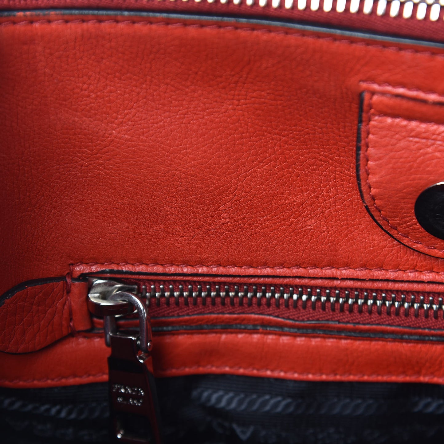 Glace Calf Twin Pocket Tote Fuoco