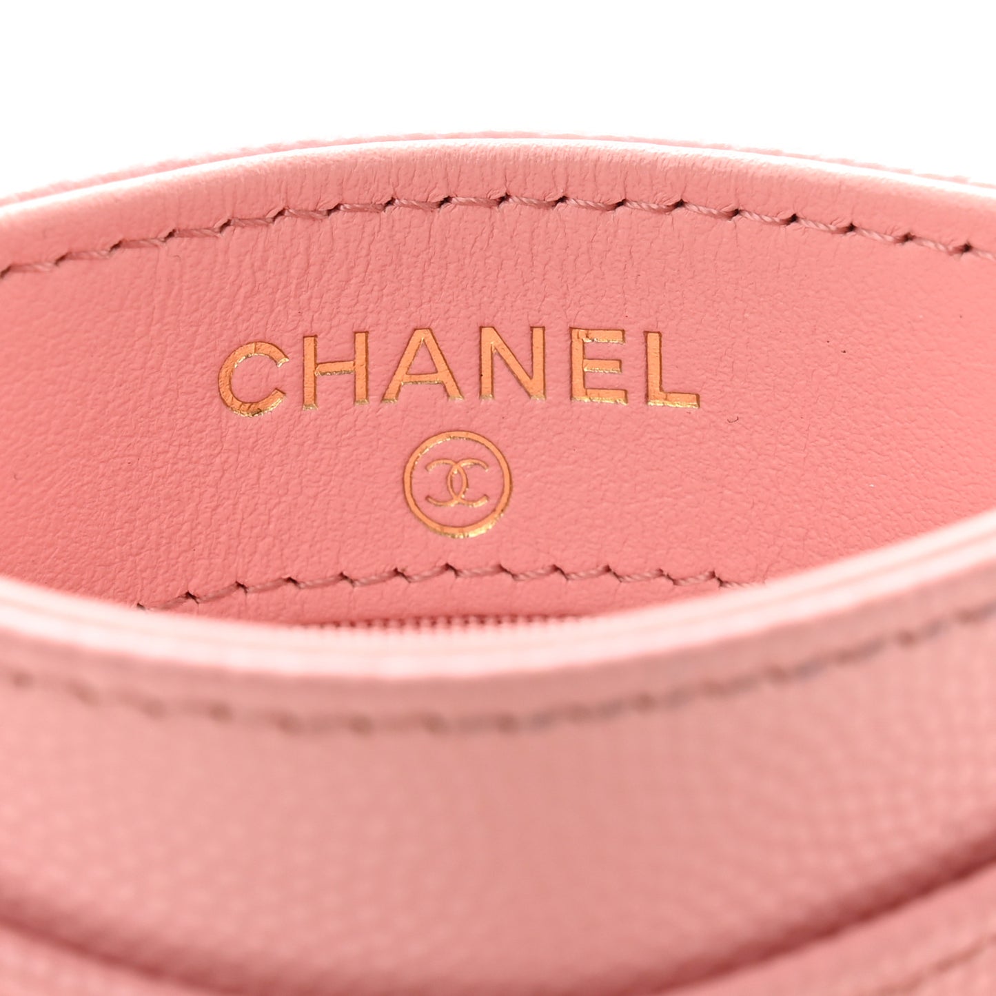 Caviar Quilted Card Holder Pink