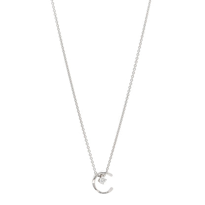 Chanel 18K White Gold Diamond Coco Crush C Necklace 1 of 5