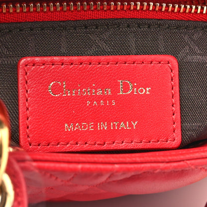 Christian Dior Lambskin Cannage Mini Lady Dior Red 6 of 11