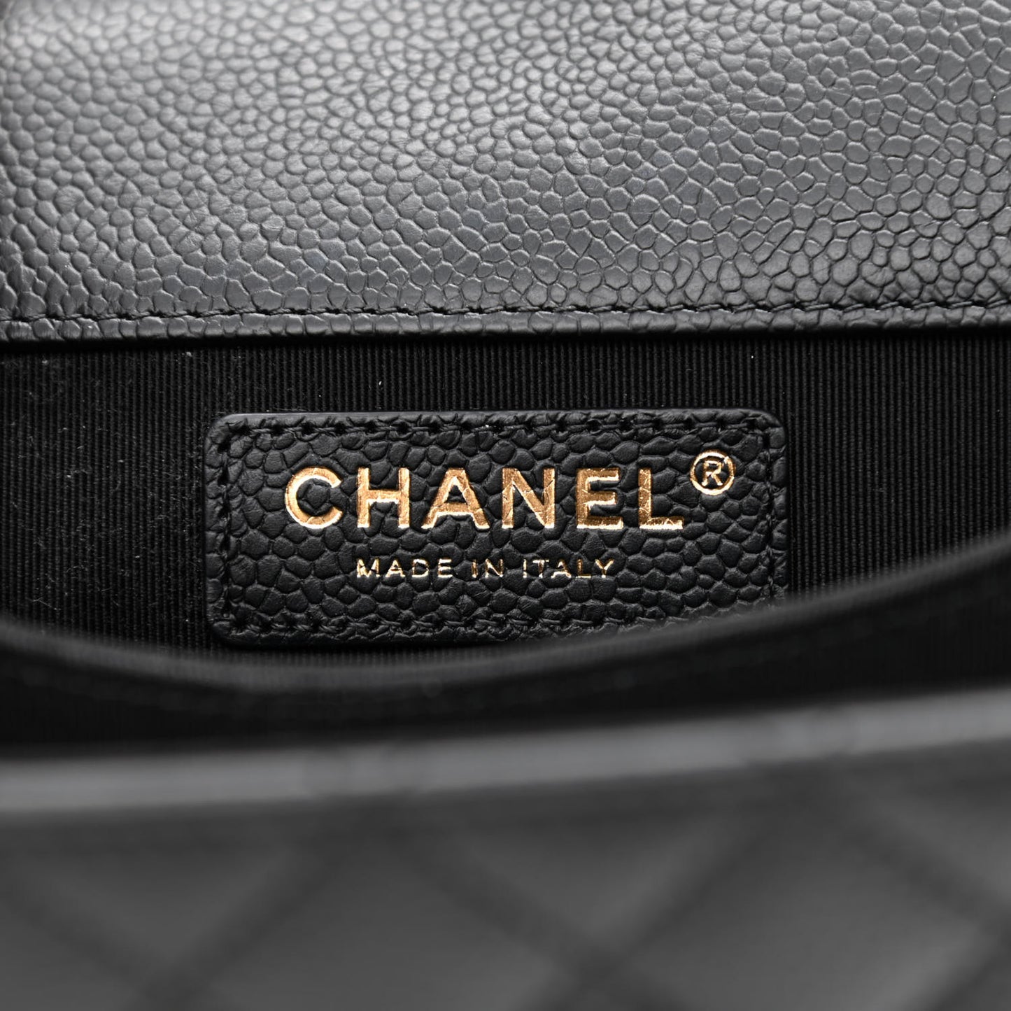 Caviar Quilted North South Boy Flap Black