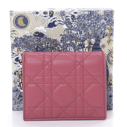 Christian Dior Lambskin Cannage Mini Lady Dior Wallet Pink 8 of 8