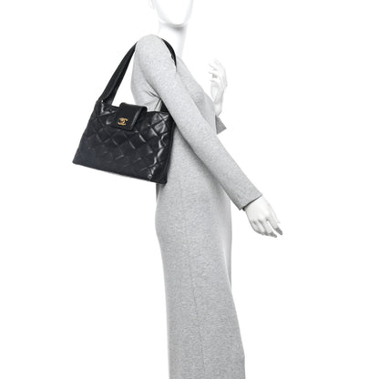 Chanel Caviar Diamond Flap Shoulder Bag Black 2 of 10