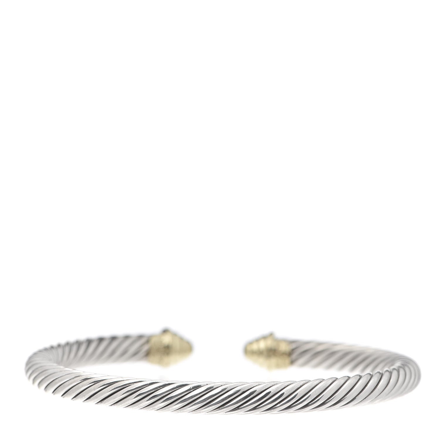 David Yurman Sterling Silver 14K Yellow Gold 5mm Cable Classics Bracelet 3 of 4