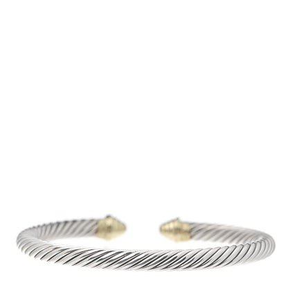 David Yurman Sterling Silver 14K Yellow Gold 5mm Cable Classics Bracelet 3 of 4