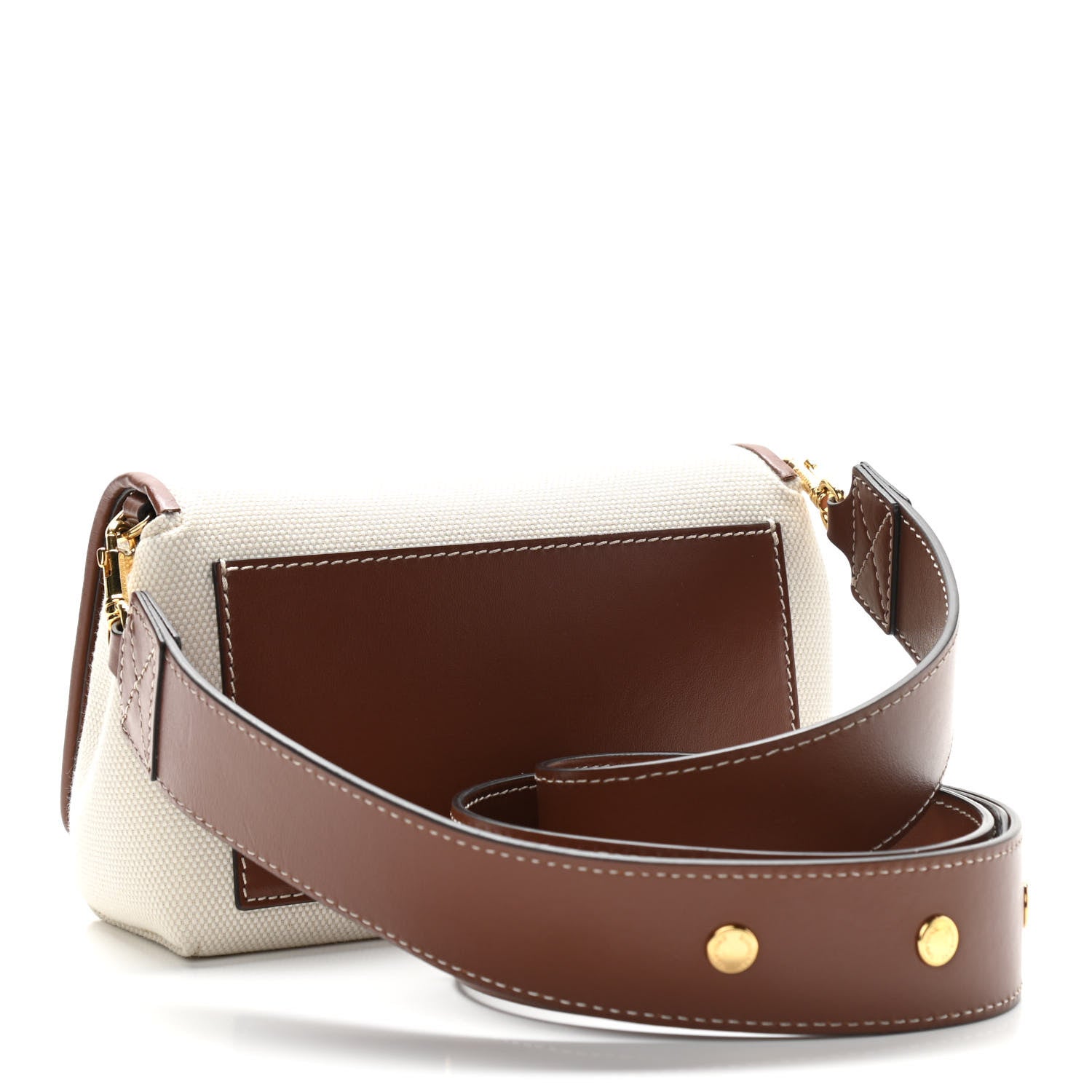 Burberry Cotton Canvas Horseferry Print Small Crossbody Bag White Tan 2 of 10