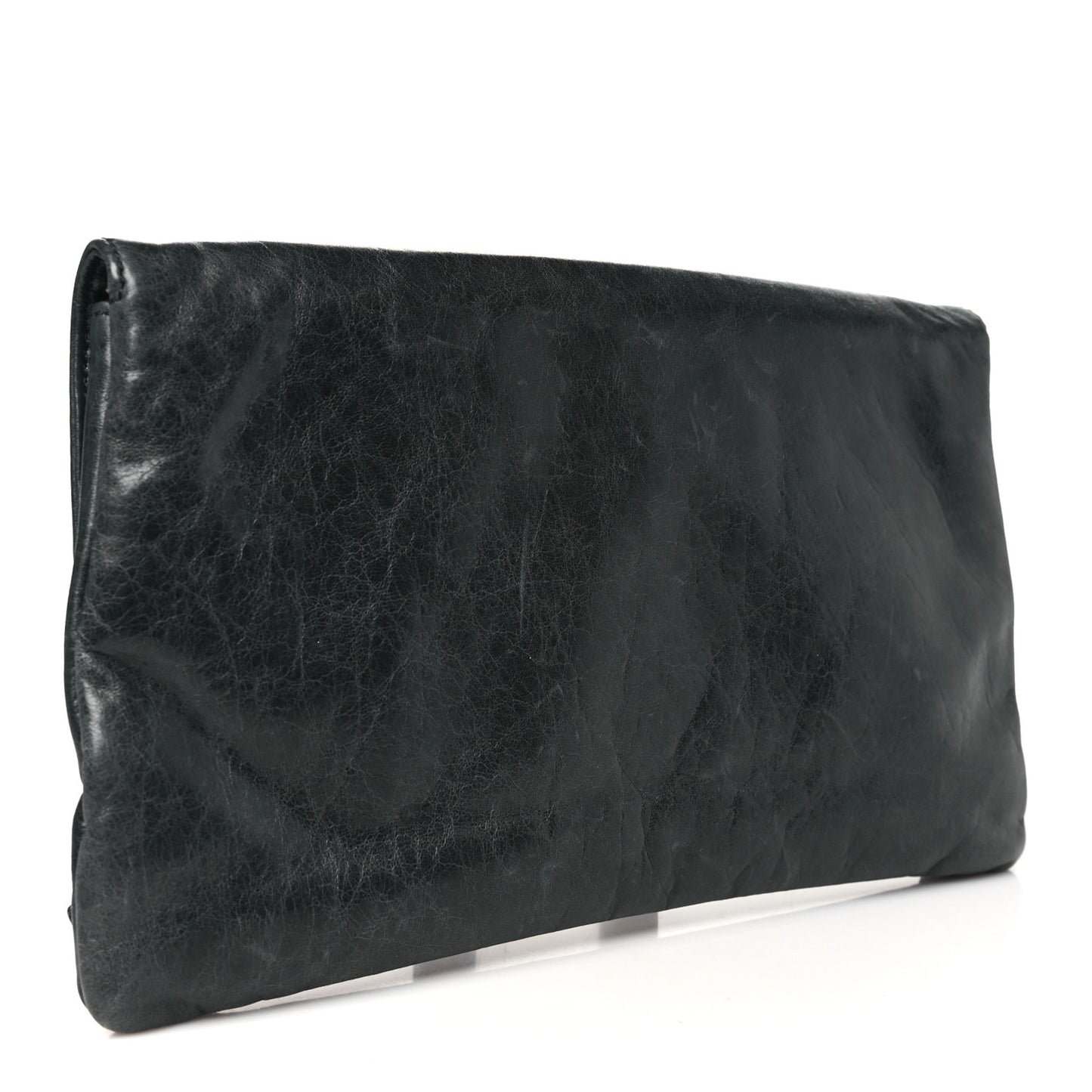 Agneau Giant 21 Gold Hardware Envelope Clutch  Anthracite
